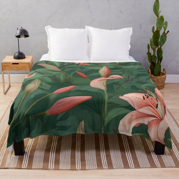 Item preview, sprigs of lilies on green designed and sold by elegantpaterns.