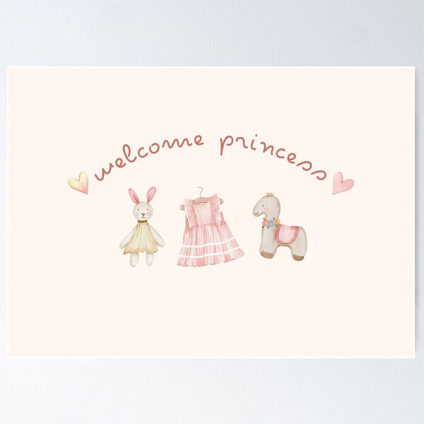 Item preview, Welcome Princess | Welcome Baby Girl | Welcome to the World | Minimal Baby | Baby Shower designed and sold by olivepine69.