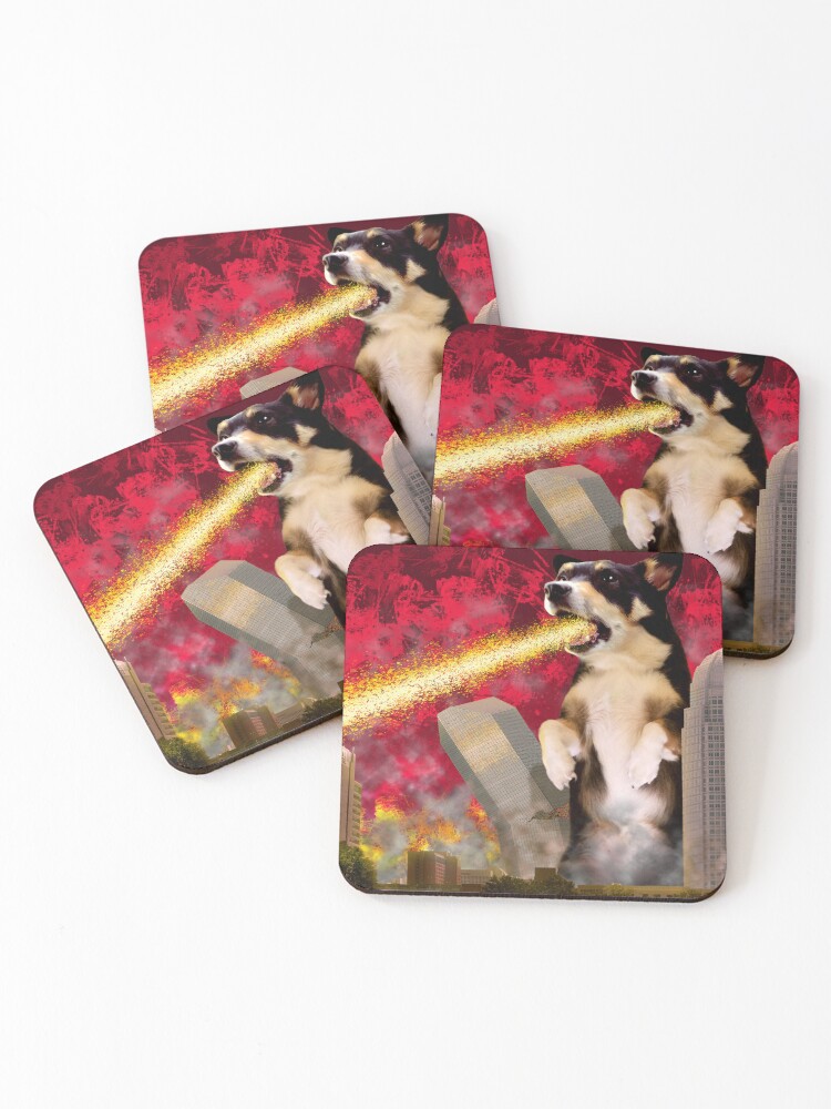Thumbnail 1 of 5, Coasters (Set of 4), Corgzilla designed and sold by Jowcica.