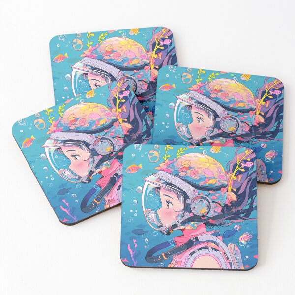 Item preview, Scuba Diving Ocean Adventure Anime Girl designed and sold by bubblegoth.