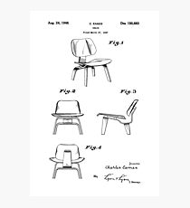 Iconic Eames LCW Molded Plywood Chair Patent Drawings Photographic Print