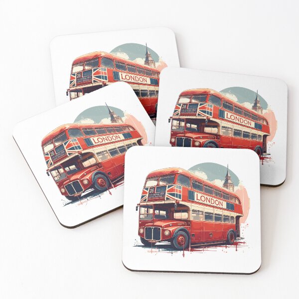 Item preview, Classic London Double-decker Bus Art designed and sold by TeddieDean-shop.