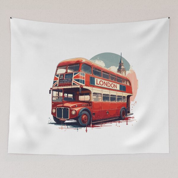 Item preview, Classic London Double-decker Bus Art designed and sold by TeddieDean-shop.