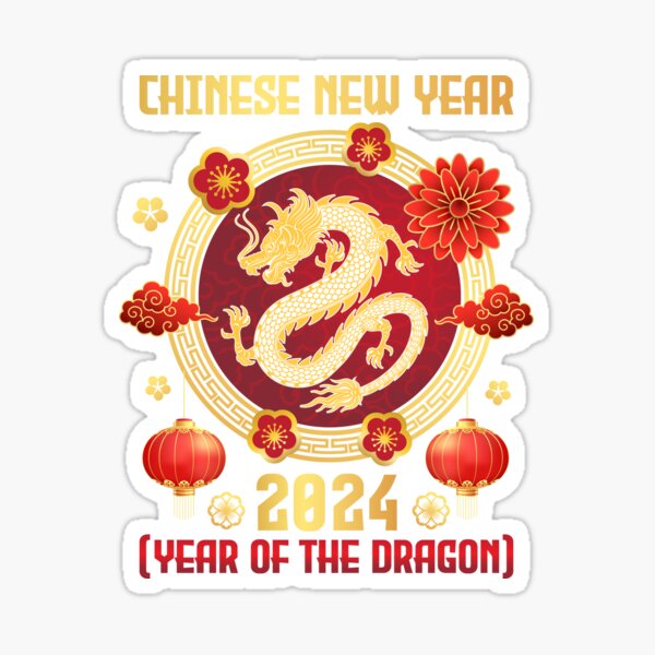 Chinese new year year of the dragon, lunar new year year of the dragon 2024 chinese zodiac dragon Sticker