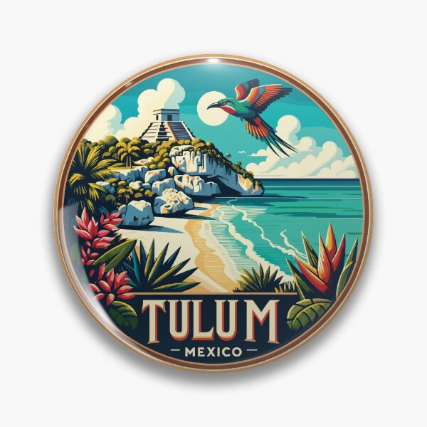 Item preview, Tulum Mexico Travel Sticker - Vibrant Beach & Mayan Ruins Decal designed and sold by carshapes.