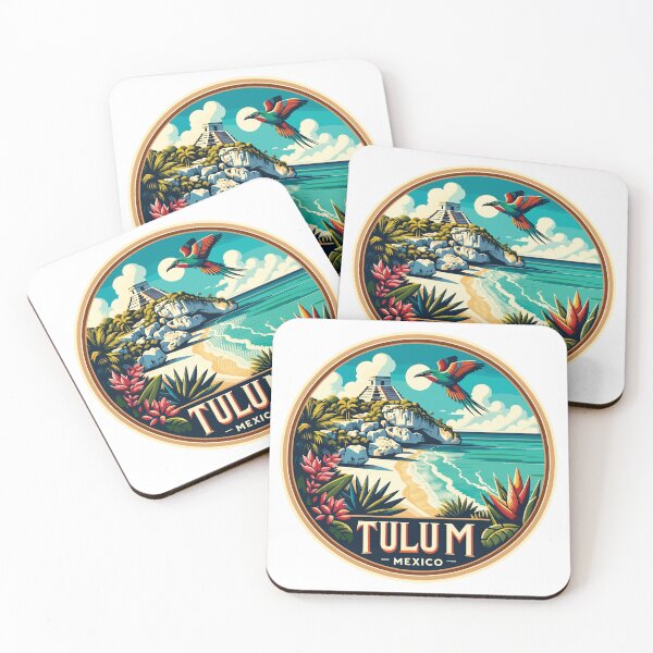 Item preview, Tulum Mexico Travel Sticker - Vibrant Beach & Mayan Ruins Decal designed and sold by carshapes.