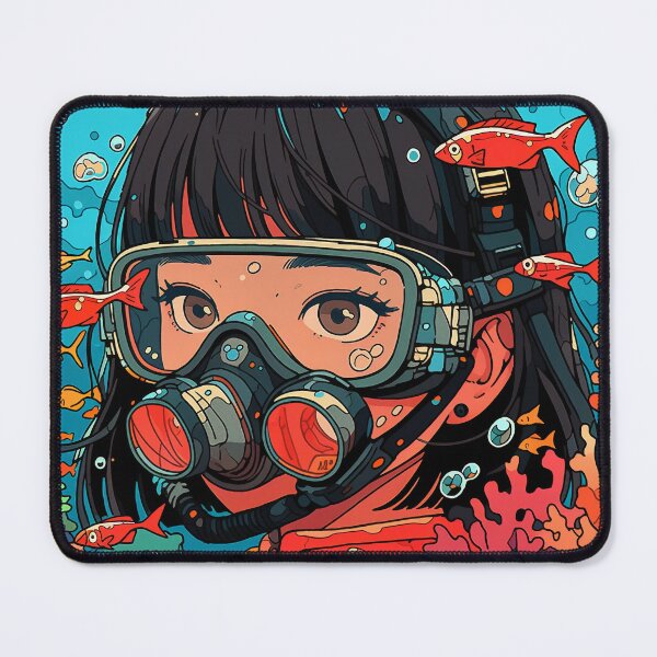 Item preview, Underwater Scuba Snorkeling Anime Girl designed and sold by bubblegoth.