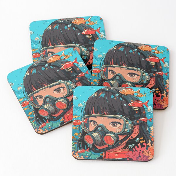 Item preview, Underwater Scuba Snorkeling Anime Girl designed and sold by bubblegoth.