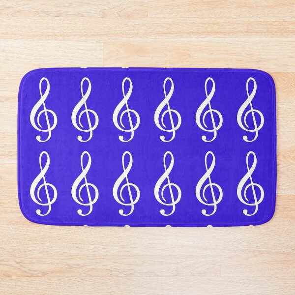 Item preview, White treble G clefs in tiled pattern designed and sold by ElegantTeaTime.