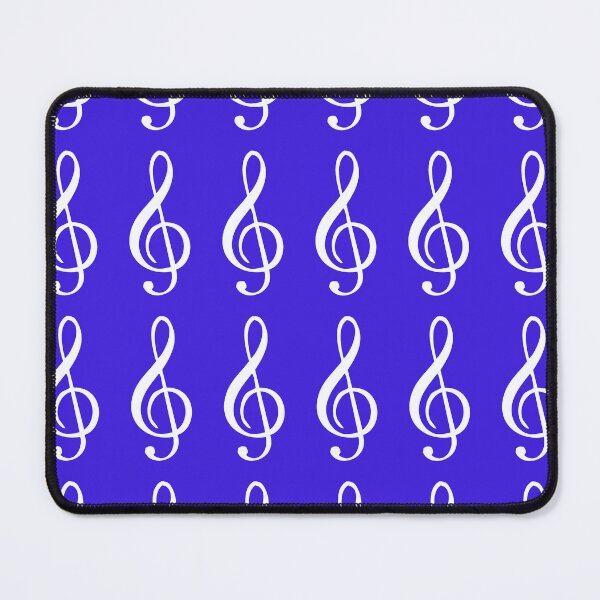 Item preview, White treble G clefs in tiled pattern designed and sold by ElegantTeaTime.