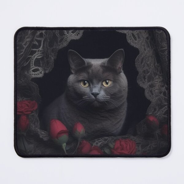 Item preview, Black British Shorthair Cat Embraces Darkness designed and sold by Nocturne Paws.