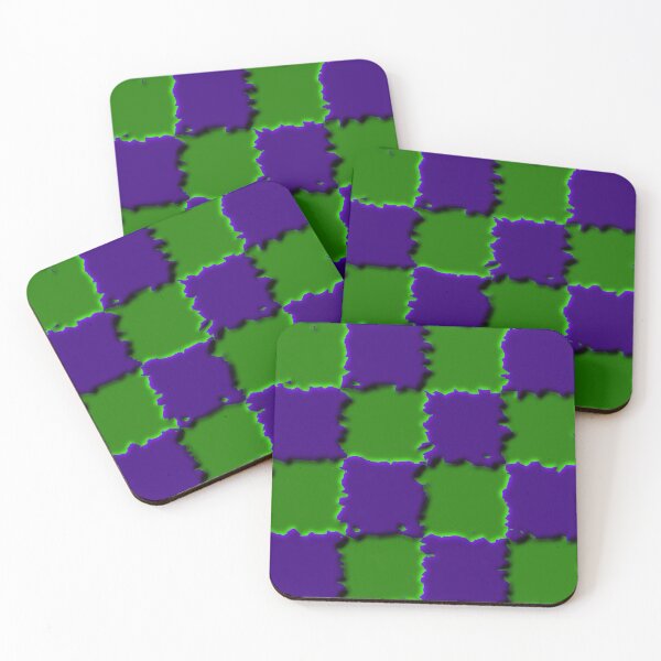 Item preview, 3D Green and Purple Splatter Checkerboard designed and sold by TheRulerofEarth.