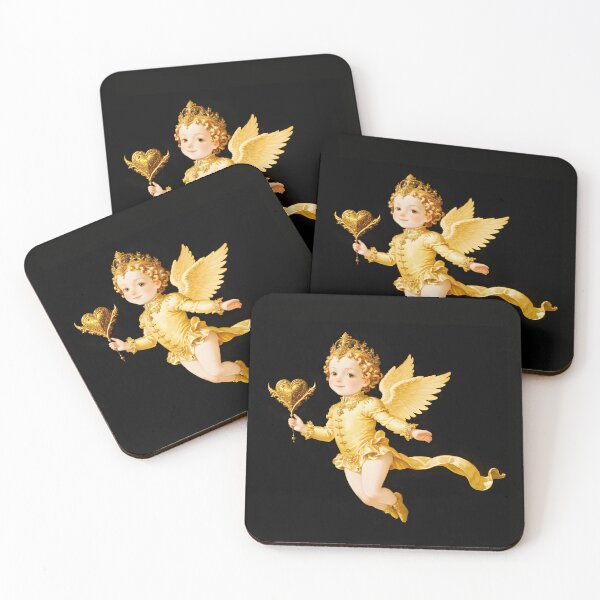 Item preview, Golden Cherub Angel Prince with Crown and Heart Shaped Scepter designed and sold by bagstudio.
