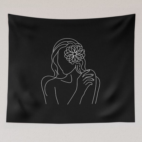 Item preview, Contemplative Elegance Woman with Intricate Floral Hairpiece designed and sold by LumberEchoArts.