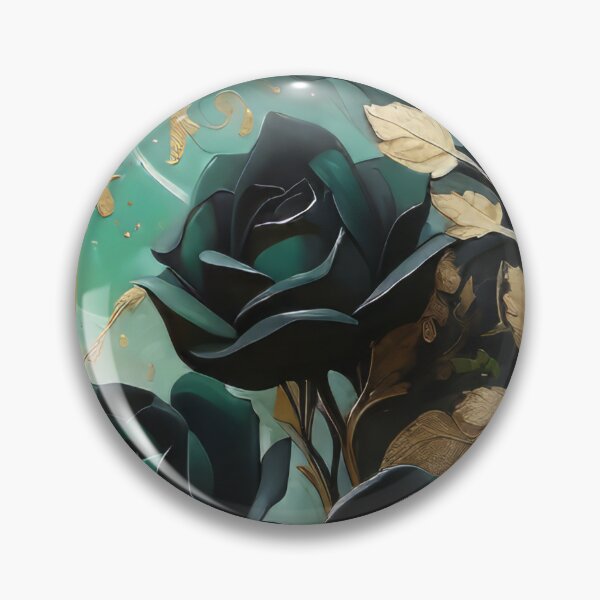 Item preview, Black roses gold leafy vines designed and sold by marvin barth.