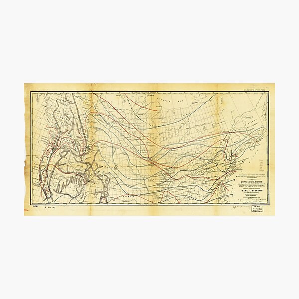 Item preview, Isothermal Chart North of the 36th Parallel between the Atlantic & Pacific Oceans (1859) designed and sold by allhistory.