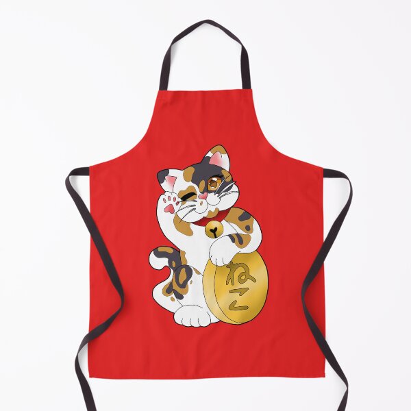 Item preview, Calico Maneki Neko Golden Eyes Eyes Red Collar designed and sold by Xyluxus.