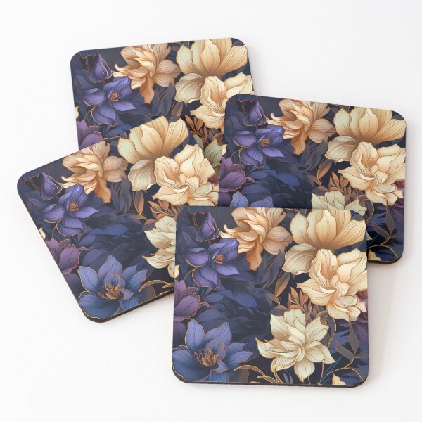 Item preview, Delphinium Tile 13: Sky Dancers in Sapphire and Moonlight on Towering Leafy Thrones designed and sold by TheBrainArt.