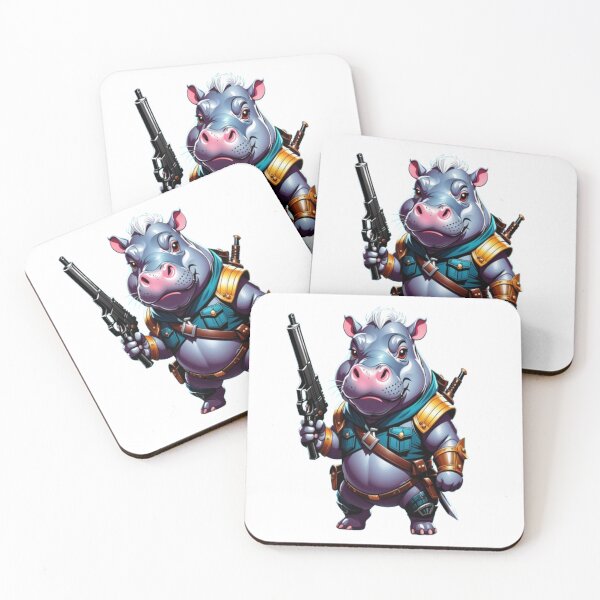 Item preview, Cute HippoMonster with gun  designed and sold by Ella_Sketch.