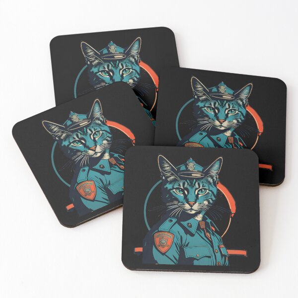 Item preview, police cat designed and sold by cuatrilenio.