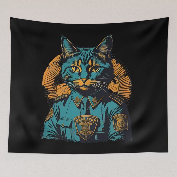 Item preview, police cat designed and sold by cuatrilenio.