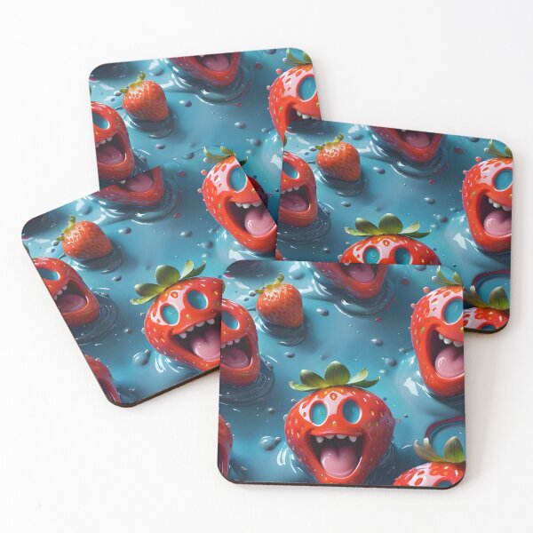 Item preview, Funny Strawberry Smiley Face Pattern designed and sold by TheArtOfPat.