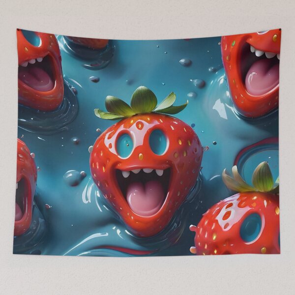 Item preview, Funny Strawberry Smiley Face Pattern designed and sold by TheArtOfPat.