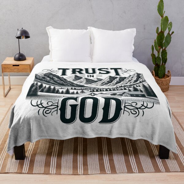 Item preview, Trust in God: Rustic Cabin in the Mountains Art designed and sold by Faithloveshop.