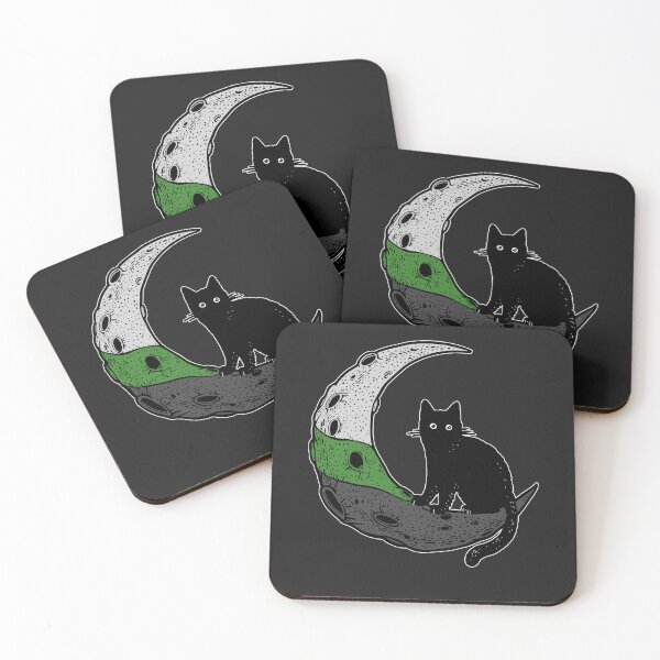 Item preview, Neutrois Cat Moon LGBT Pride Flag designed and sold by Clara Hollins.