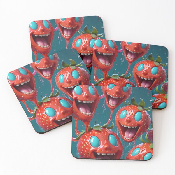 Item preview, Funny Strawberry Smiley Face Pattern designed and sold by TheArtOfPat.