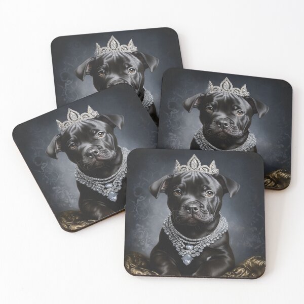 Item preview, Queenly Black Pit Bull Puppy designed and sold by Nocturne  Paws.