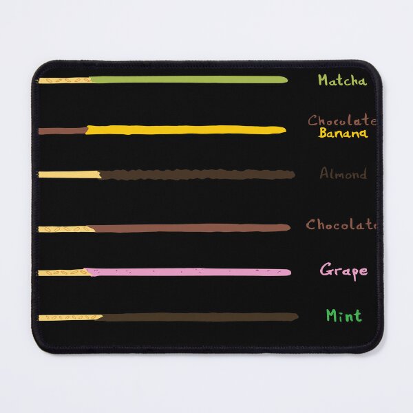 Item preview, The Great Pocky Roundup - labeled list of pocky flavors all over print designed and sold by Theokotos.