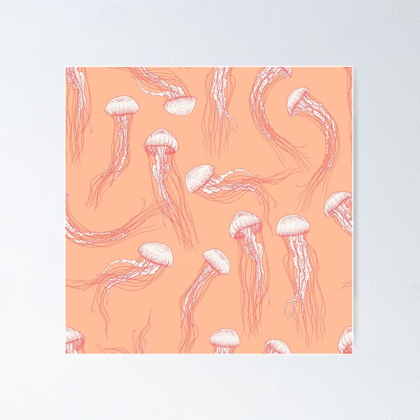 Item preview, Jellyfish Pattern - Peach Fuzz designed and sold by Elizabeth Weglein.