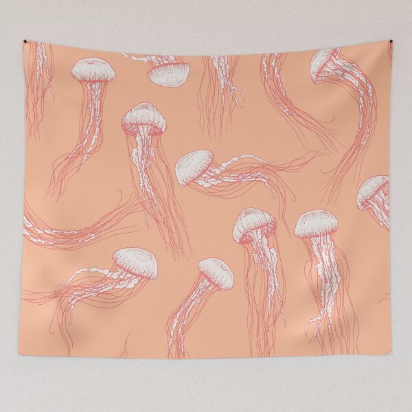 Item preview, Jellyfish Pattern - Peach Fuzz designed and sold by Elizabeth Weglein.
