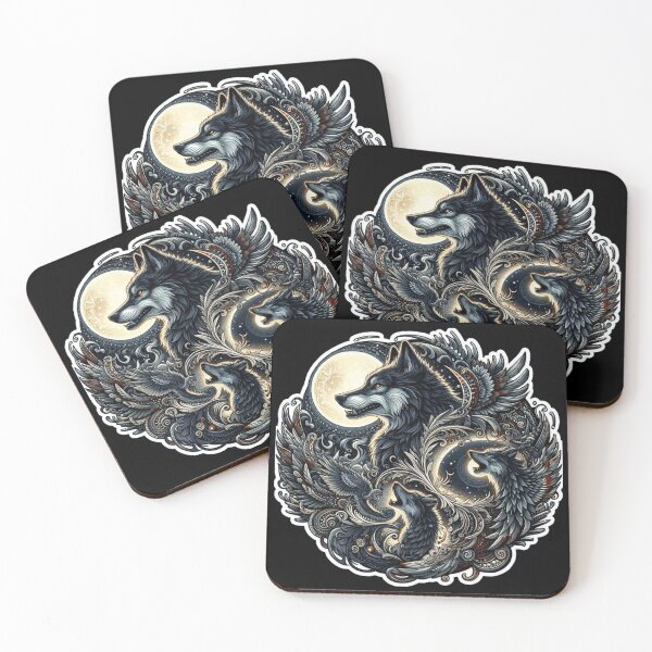 Item preview, wolves howling at moon emblem designed and sold by silence28.