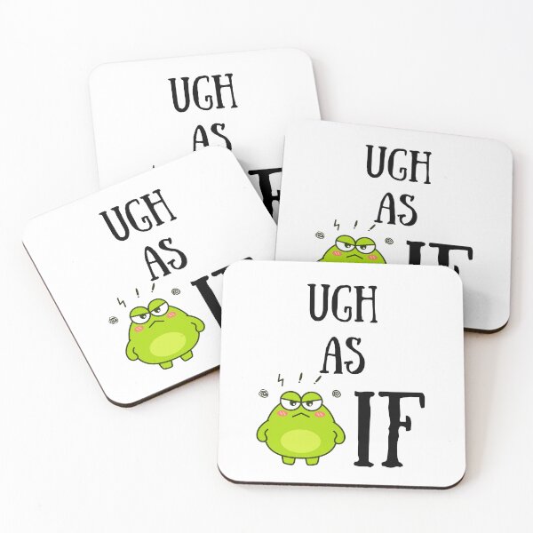 Item preview, Ugh as if, funny grumpy frog designed and sold by BritishDelights.