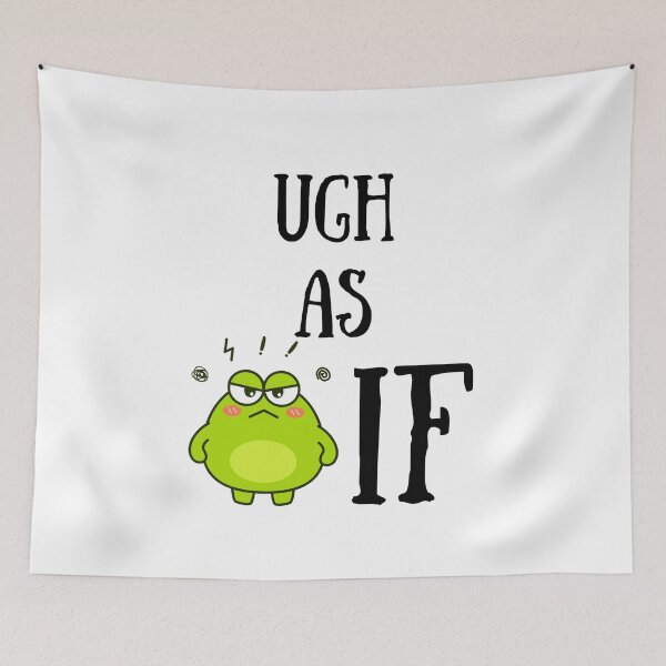 Item preview, Ugh as if, funny grumpy frog designed and sold by BritishDelights.