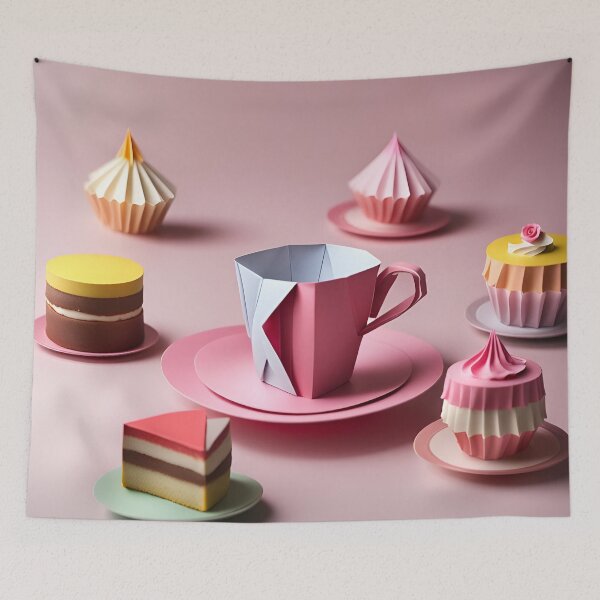 Item preview, Origami Art - Tea Time Delight: A Perfect Pairing of Elegance and Sweetness designed and sold by ArtfulFolds.