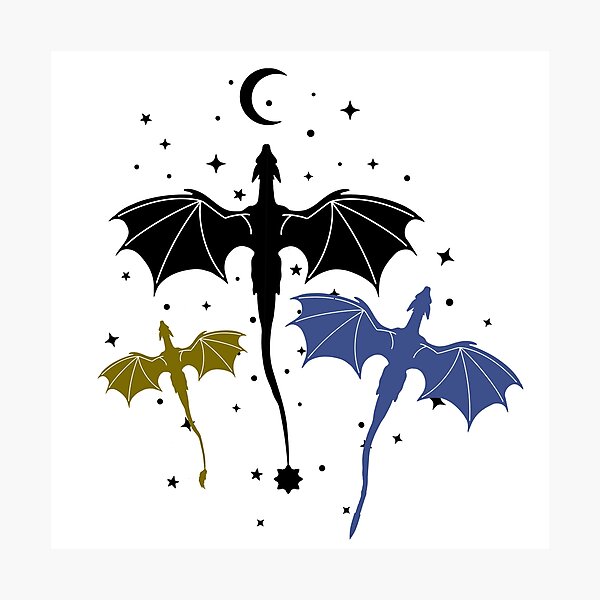 Item preview, Trio of Black, Gold and Navy Dragons designed and sold by Celticrose721.
