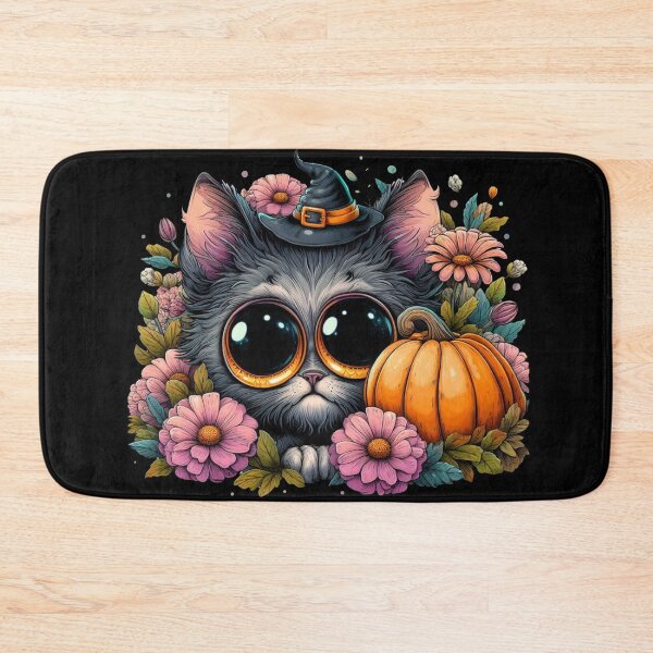 Item preview, Cute Halloween Black Cat in Flowers designed and sold by Cr320.