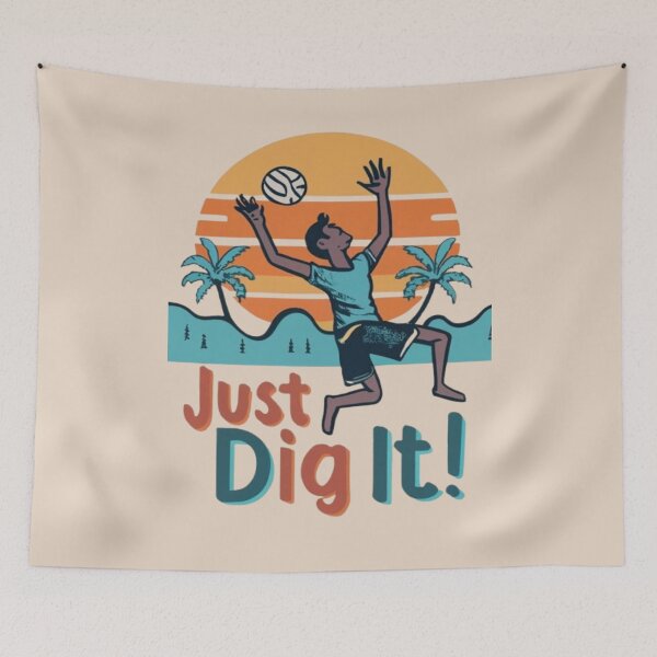 Item preview, Just Dig It Beach Volleyball palyer serving the ball  Cool Vintage designed and sold by UrbanGraphixs.
