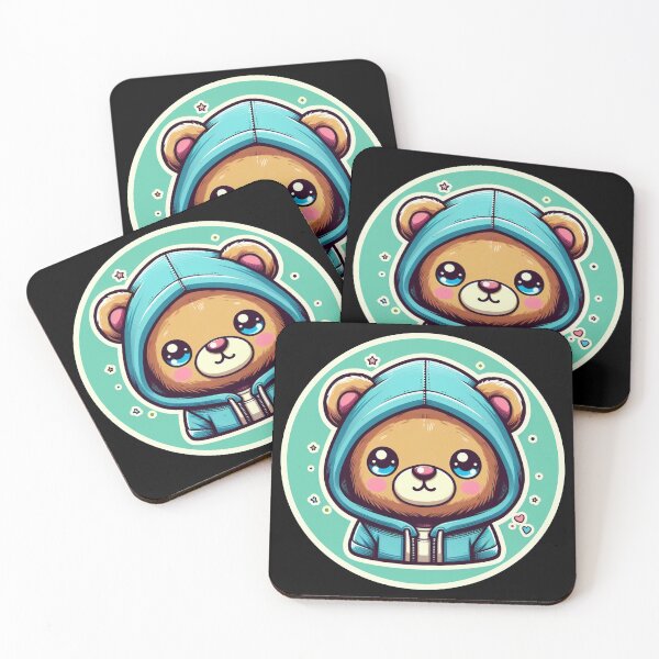 Item preview, cute bear in hoody with blue eyes designed and sold by CuteCritterArt.