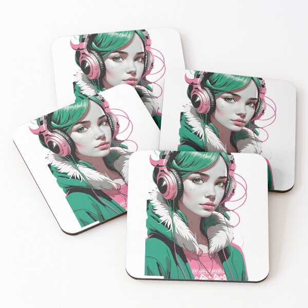 Item preview, Girl wearing headphones  designed and sold by JLeonardoArt.