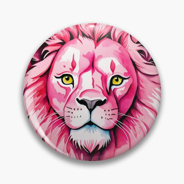 Aperçu de l'œuvre Lion rose aquarelle créée et vendue par FemmeDeTale.