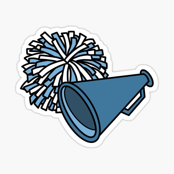 Pom Poms (Royal Blue & White) Sticker for Sale by crystalcreative