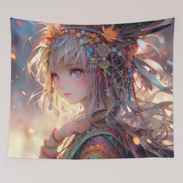 Item preview, Mystical Forest Bohemian Headdress Anime Girl designed and sold by bubblegoth.