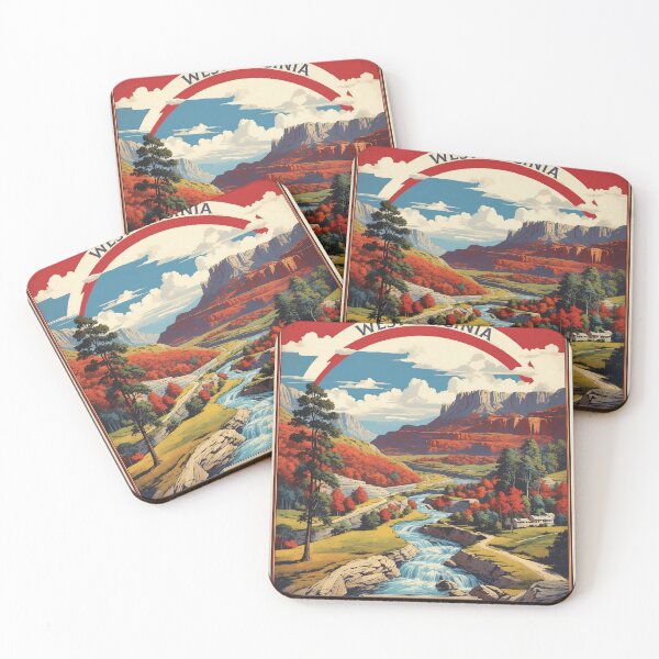 Item preview, West Virginia USA Vintage Poster Tourism  designed and sold by TravelersGems.