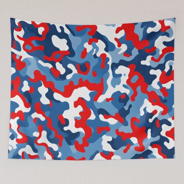 Item preview, Red blue and white camouflage  designed and sold by TheCamoShop.