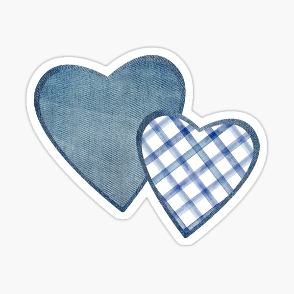 Aperçu de l'œuvre Blue Denim valentines hearts  créée et vendue par LKODesign.