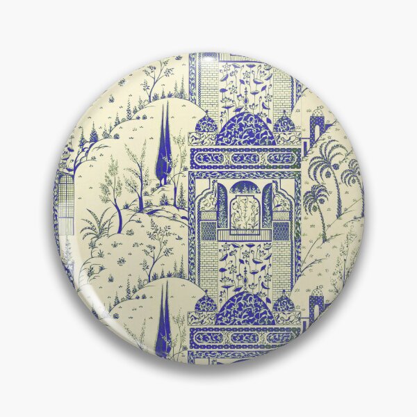 Item preview, Indian miniature inspired in blue  designed and sold by MoisOneOffs.